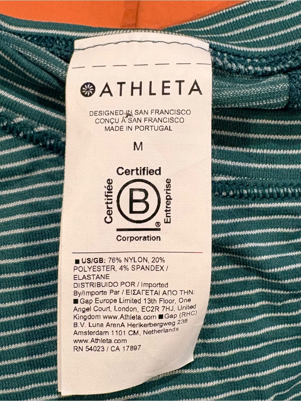 Athleta Momentum Flex Tee Alpine Mini Stripe M - Picture 6 of 6